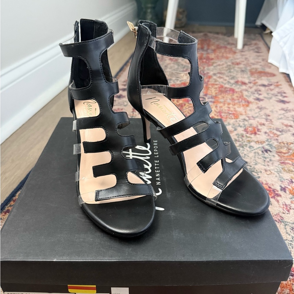 Nanette Lepore Black Cutout Heels